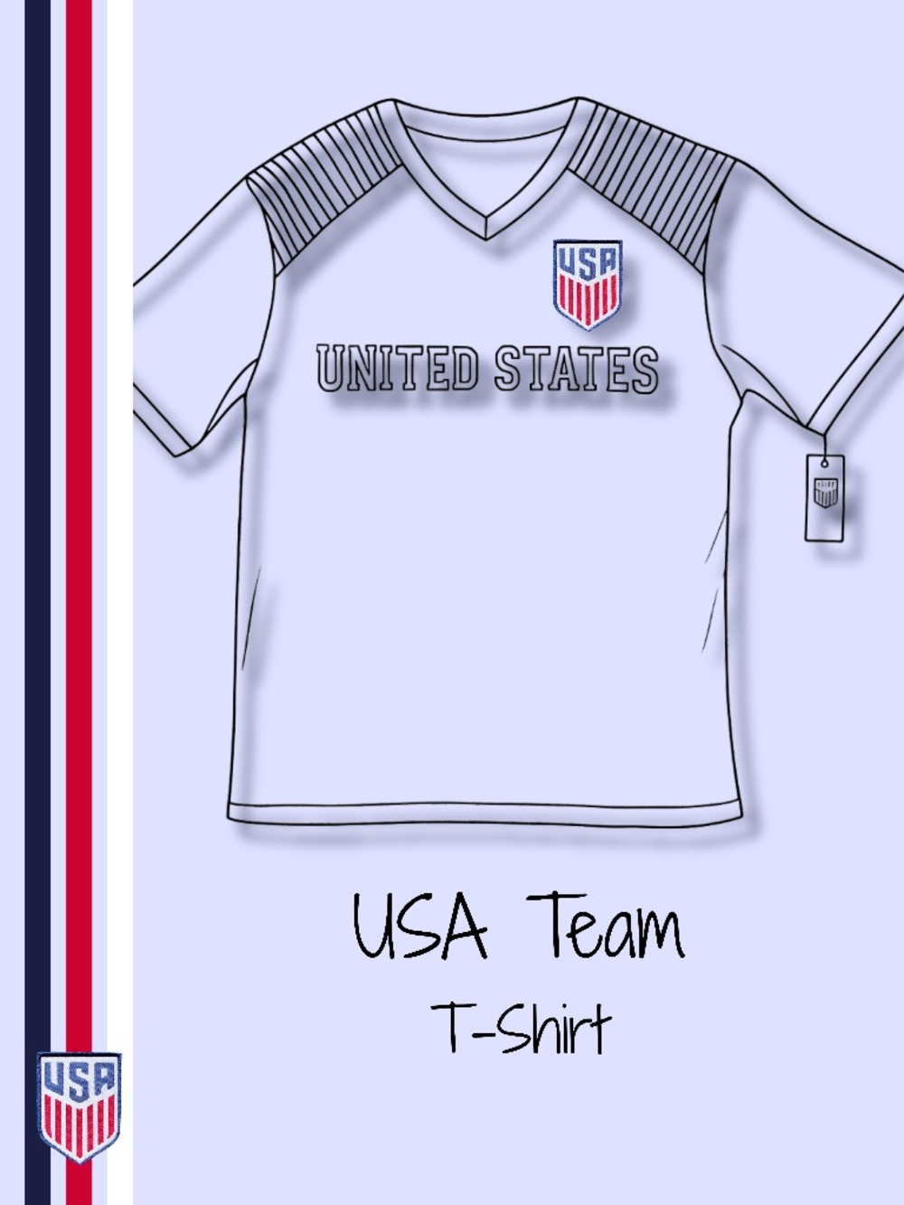 USA Fan T-Shirt | Sports Jersey Style | Navy Blue.